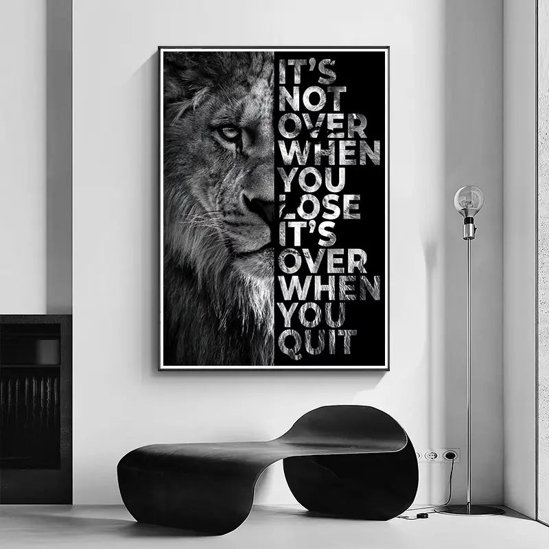 Wild Lion Motivational Quote Wall Art