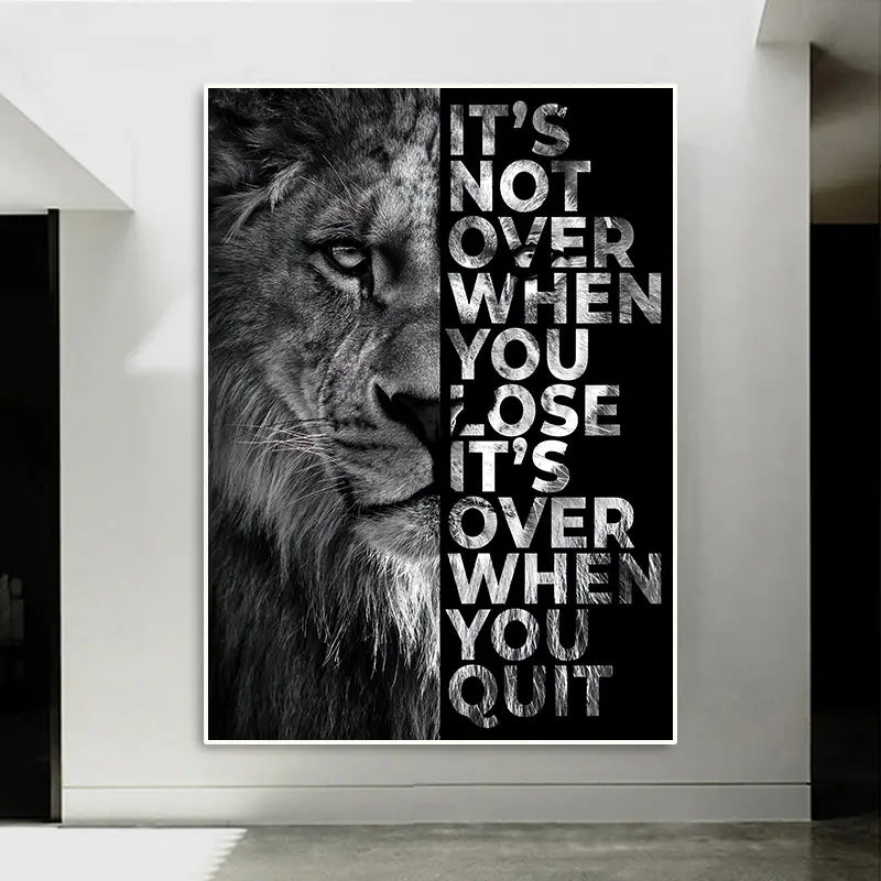 Wild Lion Motivational Quote Wall Art
