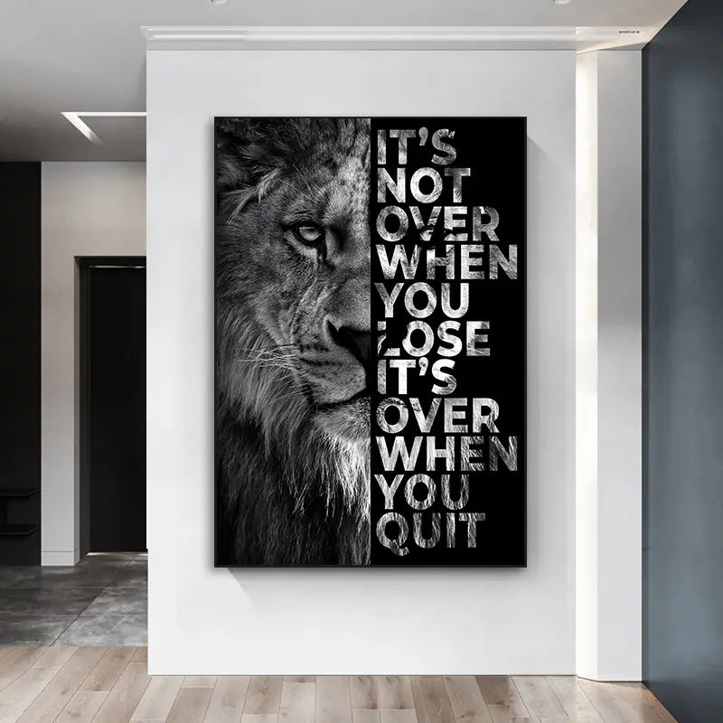 Wild Lion Motivational Quote Wall Art