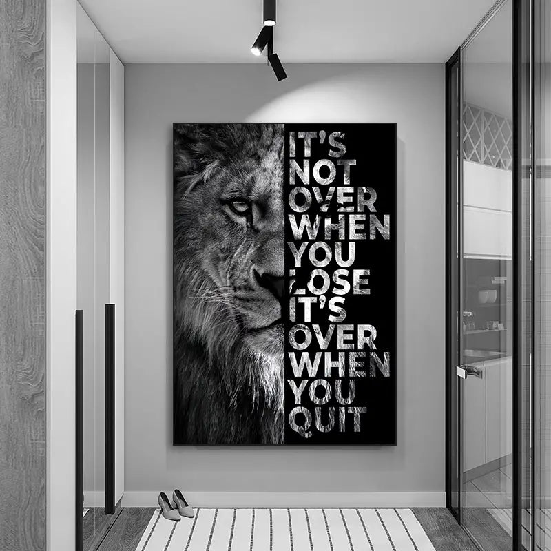 Wild Lion Motivational Quote Wall Art