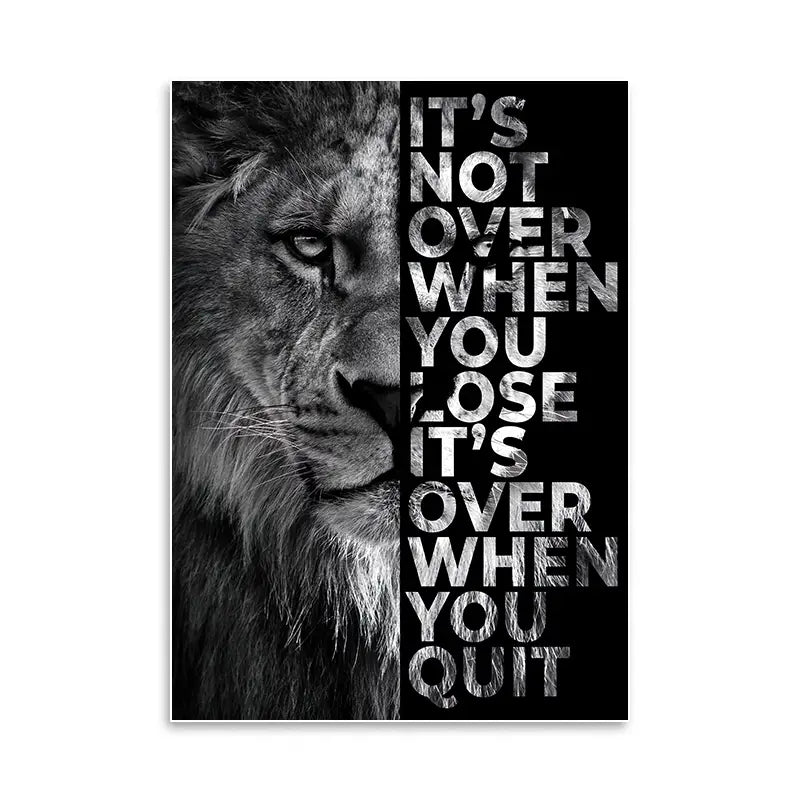 Wild Lion Motivational Quote Wall Art
