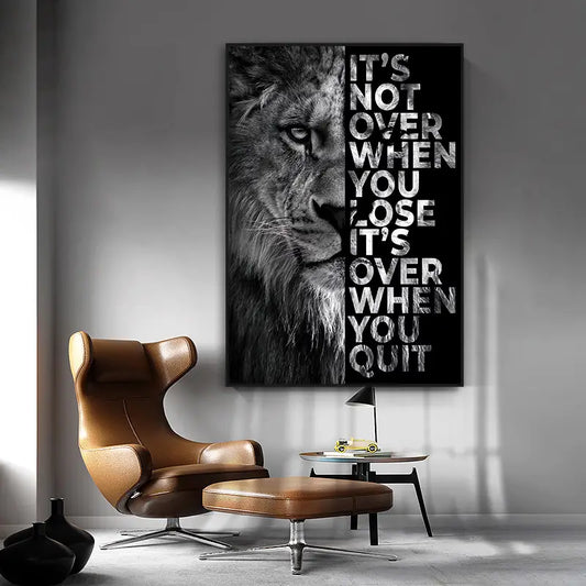 Wild Lion Motivational Quote Wall Art