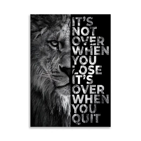 Wild Lion Motivational Quote Wall Art